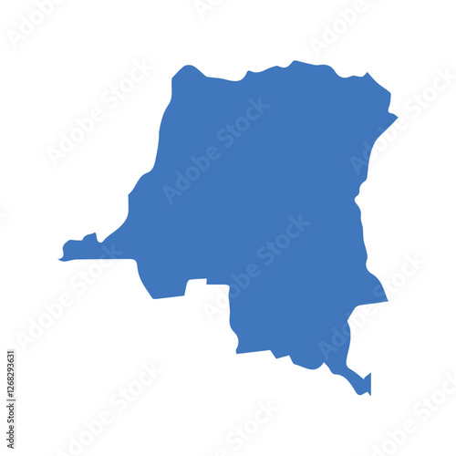 map of Congo blue icon