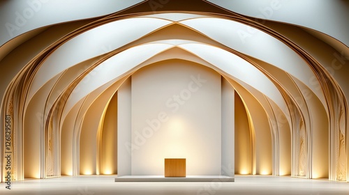 Elegant Architectural Interior Design With Golden Arches