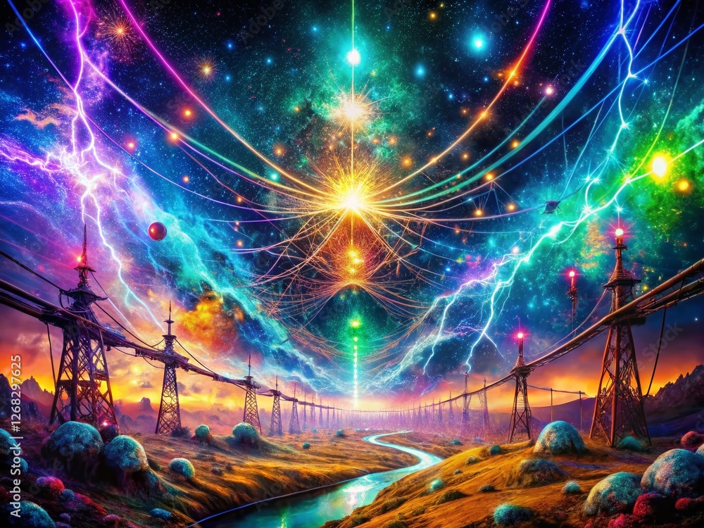 Fototapeta premium Surreal Diode Bridge: Electric Dreamscape, Abstract Circuitry