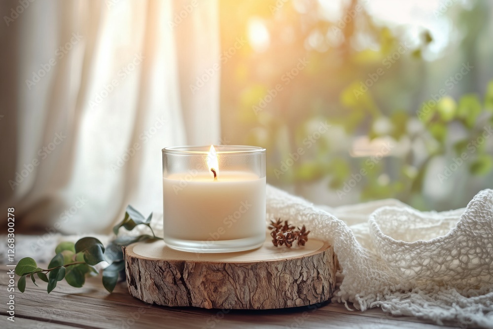 simple composition aromatic burning candle simple composition aromatic burning candle
