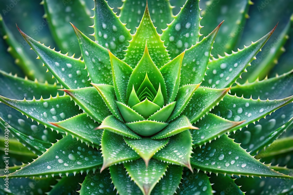 Symmetrical Aloe Vera Plant Close-up: Double Exposure Stock Photo Symmetrical Aloe Vera Plant Close-up: Double Exposure Stock Photo
