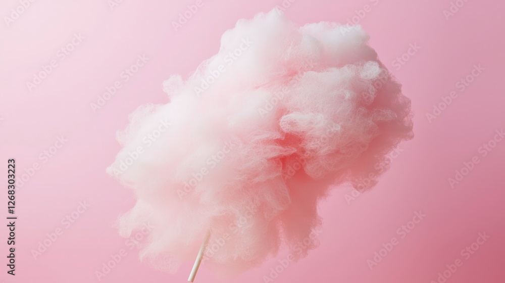 Fototapeta premium Pink Cotton Candy Cloud Sweet Treat Fair Food Dessert Confectionery