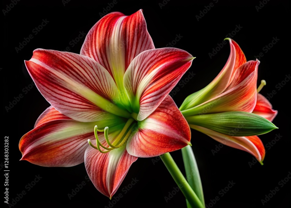 Time-Lapse Blooming Amaryllis Flower Aerial View - High-Resolution Stock Photo Time-Lapse Blooming Amaryllis Flower Aerial View - High-Resolution Stock Photo