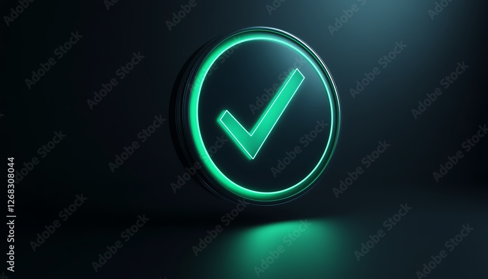Circular emblem with a prominent green check mark, symbolizing approval, trust, and accomplishment, modern and highquality design Circular emblem with a prominent green check mark, symbolizing approval, trust, and accomplishment, modern and highquality design