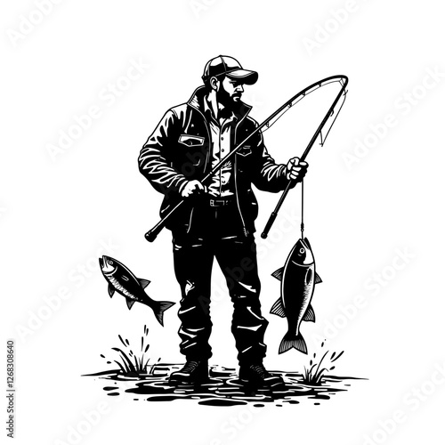 a fisherman and fishes
