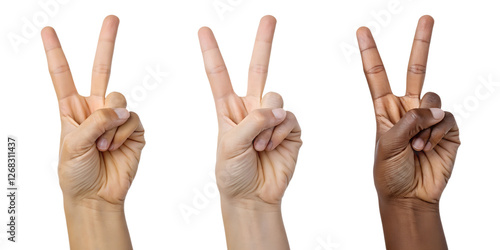 Hand Gesture Showing Peace or Victory Sign for Iconic Representation, PNG Transparent