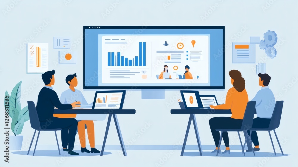 Modern Collaborative Meeting with Digital Presentation and Data Analysis Modern Collaborative Meeting with Digital Presentation and Data Analysis