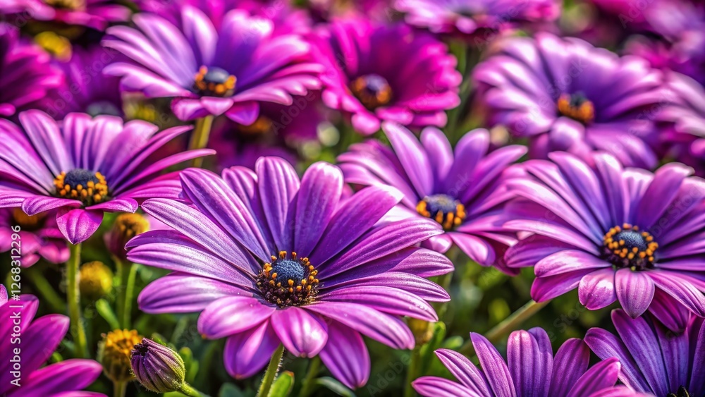 Obraz premium Vibrant Purple African Daisies Ground Cover Spring Bloom