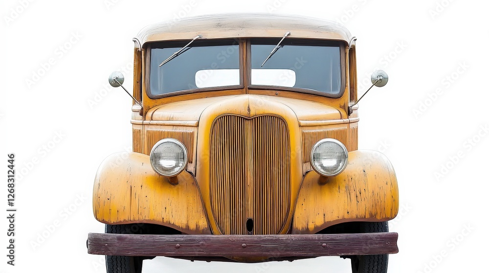 Classic Woodie Wagon with Headlights On Classic Woodie Wagon with Headlights On