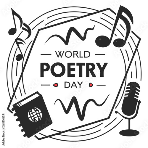 WORLD POETRY DAY silhouette vector