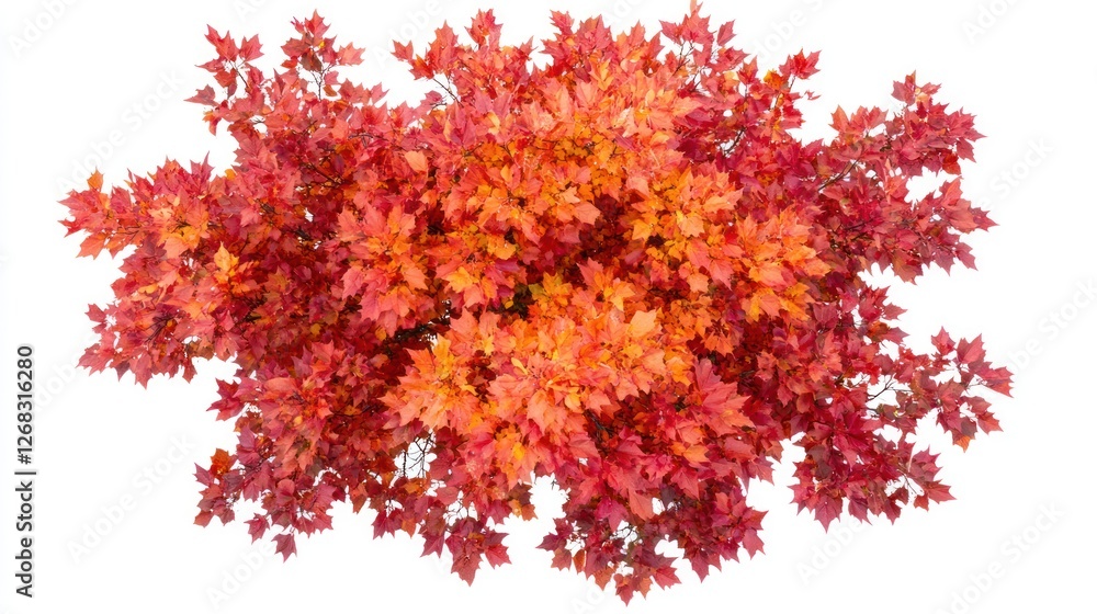 Aerial view of autumn foliage; red, orange leaves; design element; website background Aerial view of autumn foliage; red, orange leaves; design element; website background