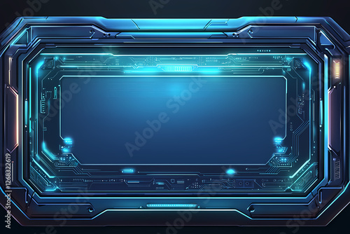 Wallpaper Mural An intricate vector illustration of a blue circuit board with futuristic digital tech elements. Torontodigital.ca