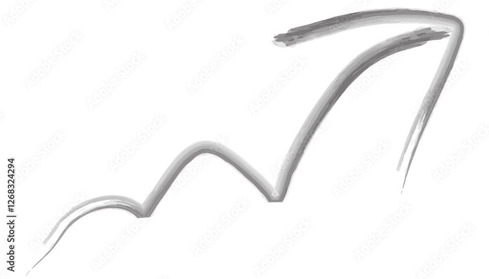 Fototapeta premium 黒色のホップステップジャンプ矢印水彩3