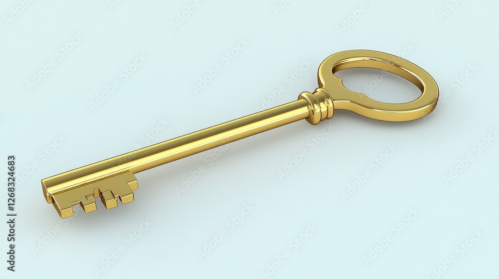A D-rendered golden key unlocking a business concept, symbolizing teamwork, collaboration, and business success. Copy space available. A D-rendered golden key unlocking a business concept, symbolizing teamwork, collaboration, and business success. Copy space available.