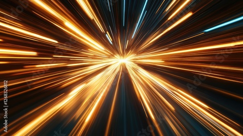 A dynamic abstract motion blur of golden light trails  symbolizing speed  success  and futuristic ambition. Clean composition with copy space.