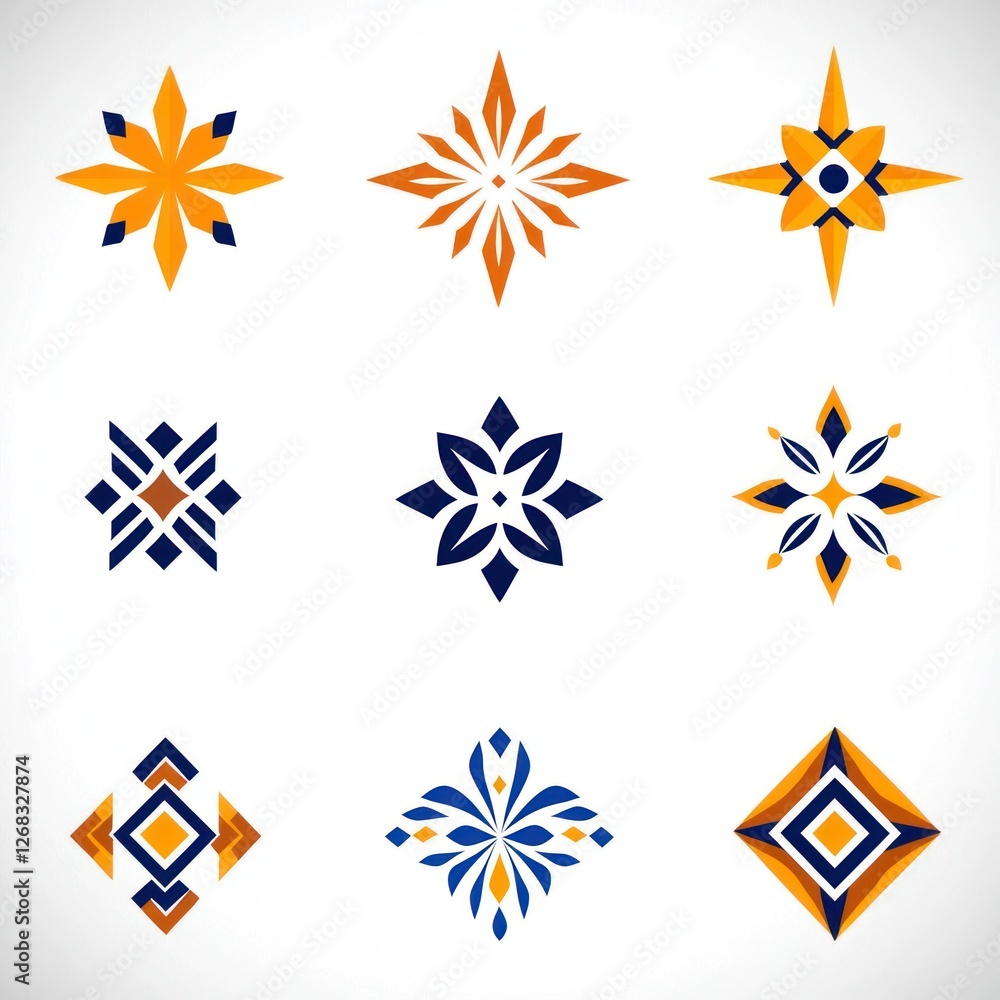 Obraz premium Intricate Rangoli and Kolam Line Drawing Set on White Background Vector Illustration