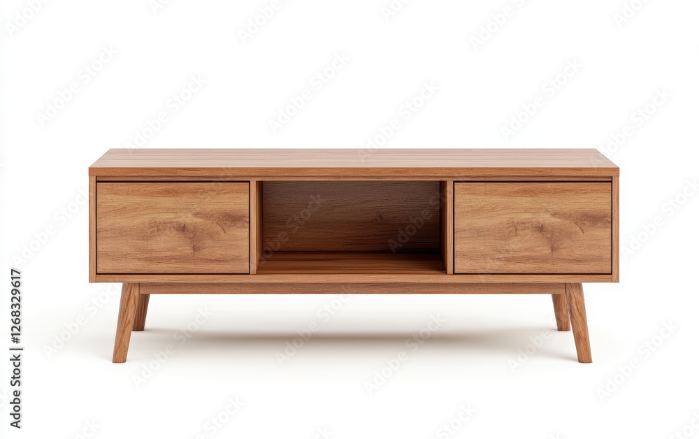 Modern Wooden TV Stand in Minimalist Style Modern Wooden TV Stand in Minimalist Style