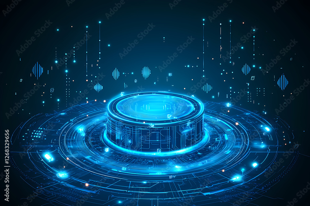 A sleek digital art piece featuring a blue circuit board overlaid with intricate tech elements, emanating a futuristic and cyberpunk vibe. A sleek digital art piece featuring a blue circuit board overlaid with intricate tech elements, emanating a futuristic and cyberpunk vibe.