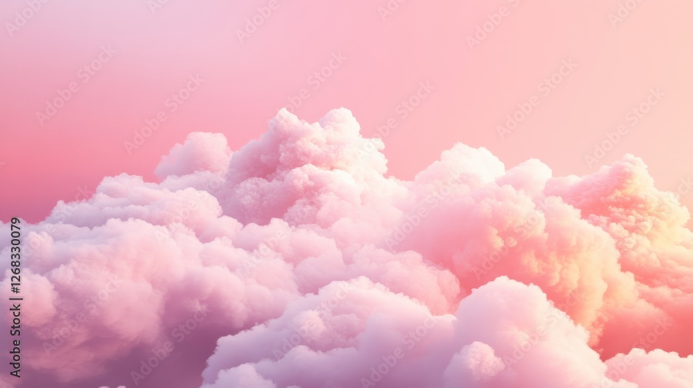 Soft Pink Clouds at Sunset with Gentle Hues of Light and Darkness Soft Pink Clouds at Sunset with Gentle Hues of Light and Darkness