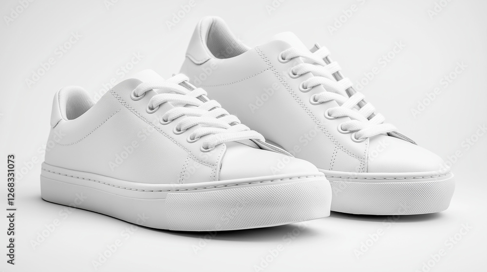 Minimalist White Sneakers with Laces – AI-Generated Image Minimalist White Sneakers with Laces – AI-Generated Image