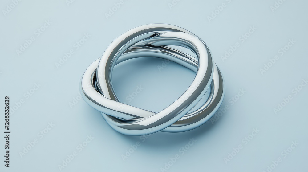 Fototapeta premium A stylized illustration of two interlocking rings, symbolizing trust, cooperation, and long-term business relationships. Copy space available.