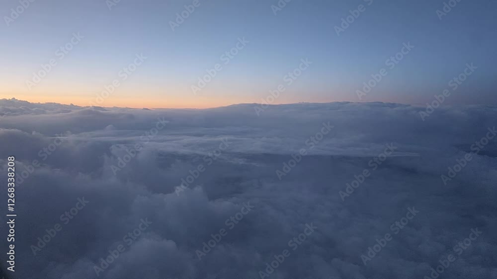 Flying through the clouds within an airplane Flying through the clouds within an airplane