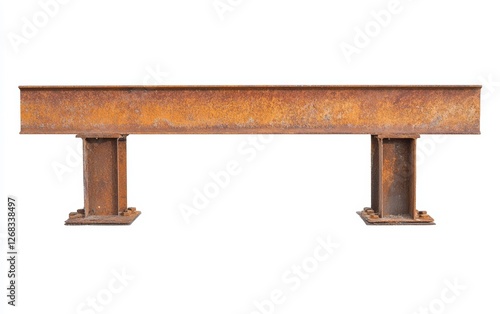 Rusty Steel Beam on White Background for Design Use