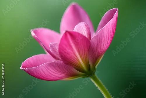 Close-up of a Vibrant Pink Flower with Soft Green Background
