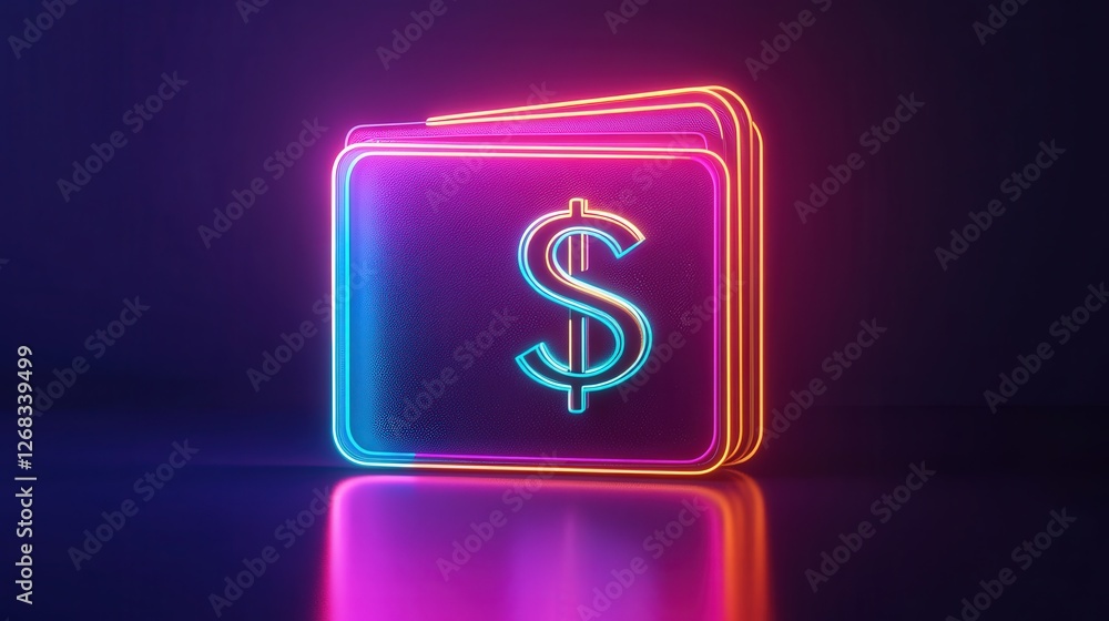wallet with glowing cash, set against a dark background, signifying the importance of saving and financial stability. wallet with glowing cash, set against a dark background, signifying the importance of saving and financial stability.