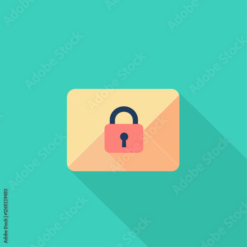 Secure email concept with lock and envelope design.