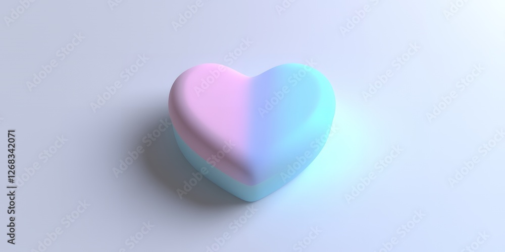 Pastel Pink and Blue Heart Shape 3D Render Minimalist Love Design Abstract Background Pastel Pink and Blue Heart Shape 3D Render Minimalist Love Design Abstract Background