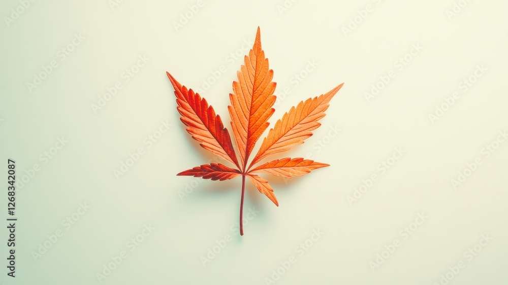 Vibrant Red Maple Leaf Isolated on Soft Gradient Background Vibrant Red Maple Leaf Isolated on Soft Gradient Background