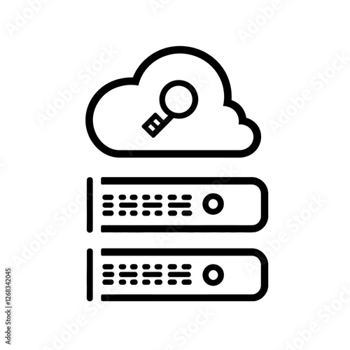 Cloud Server Icon, Data Security, Network Storage, Online Access