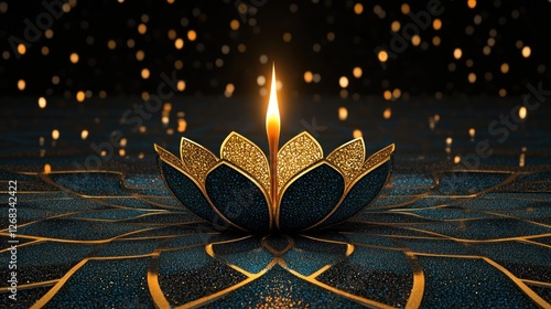 Colorful Mandala Pattern Diwali Celebration Background with Festive Lights and Traditional Symbols