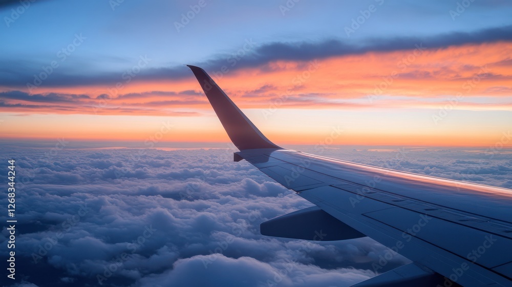 Obraz premium Sunset Flight Above the Clouds