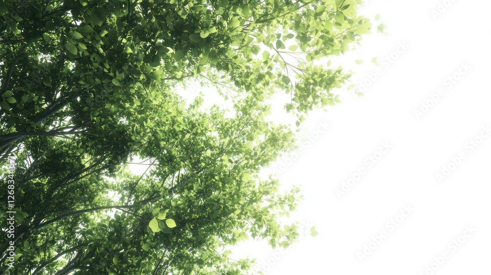 Fototapeta premium Sunlight filtering through lush forest canopy