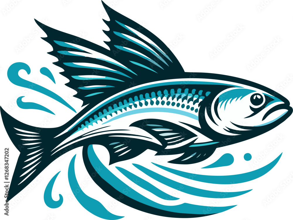 illustration of jumping fish, fish jump out of water illustration of jumping fish, fish jump out of water