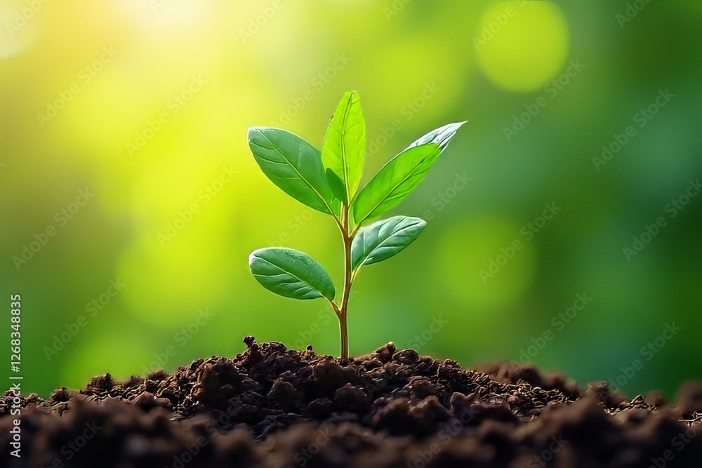 Obraz premium New Growth Sprout in Soil, Fresh Start, Nature's Rebirth
