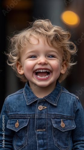 cute little boy with a toot...