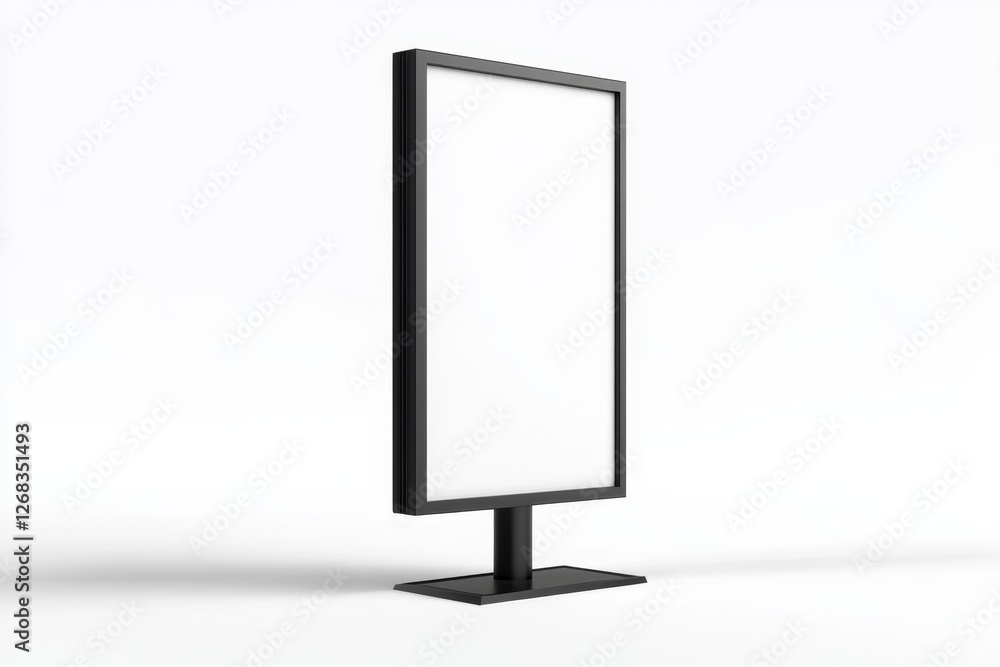 Blank Vertical Sign, Studio Mockup, White Background, Advertising Blank Vertical Sign, Studio Mockup, White Background, Advertising