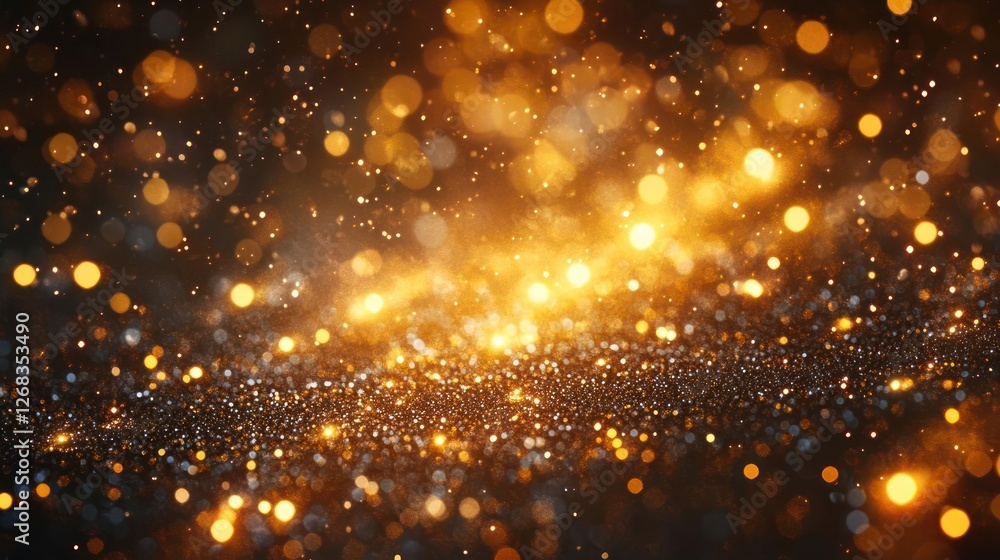 Gold and black abstract background with bokeh lights Gold and black abstract background with bokeh lights