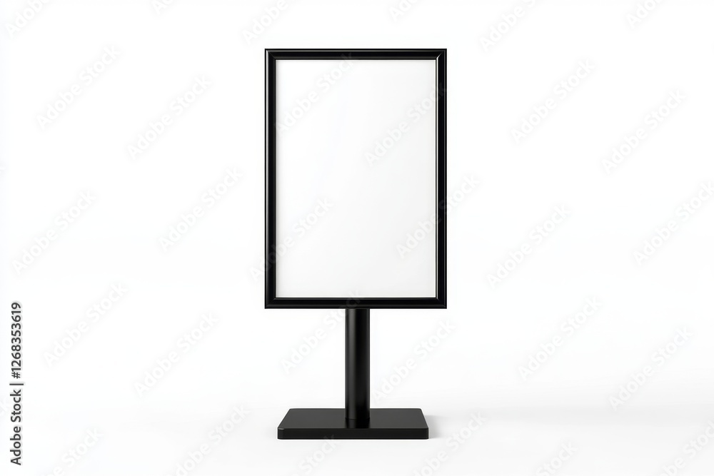 Blank vertical floor sign, studio, white background, mockup Blank vertical floor sign, studio, white background, mockup