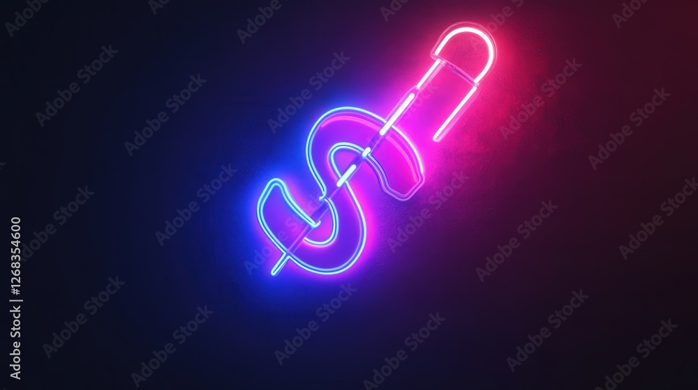 Neon glowing icon of a magnet drawing money towards an individual, emphasizing the concept of financial abundance and the attraction of wealth Neon glowing icon of a magnet drawing money towards an individual, emphasizing the concept of financial abundance and the attraction of wealth