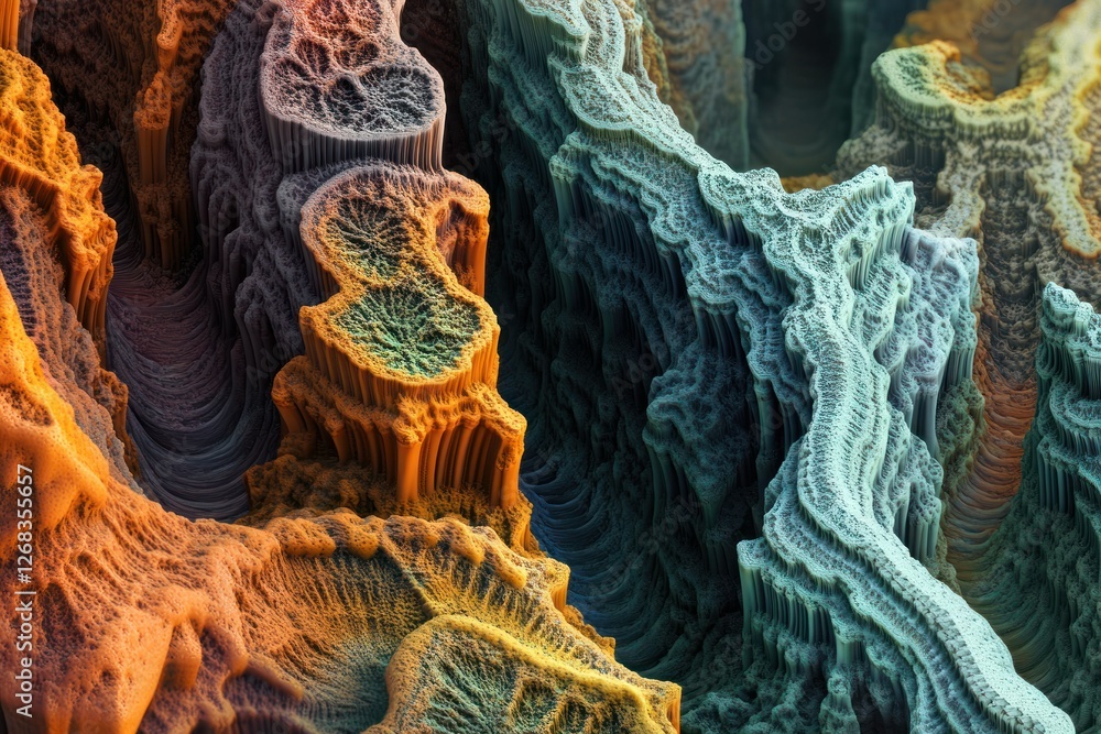 Fototapeta premium A close-up of colorful and textured geological formations with intricate patterns