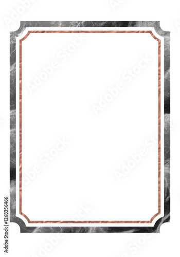 Dark grey marble and copper combination antique picture frame.Luxury and tasteful vector images for fashion catalogs, highly sensitive event announcements, DMs, photo albums, and store decorations.