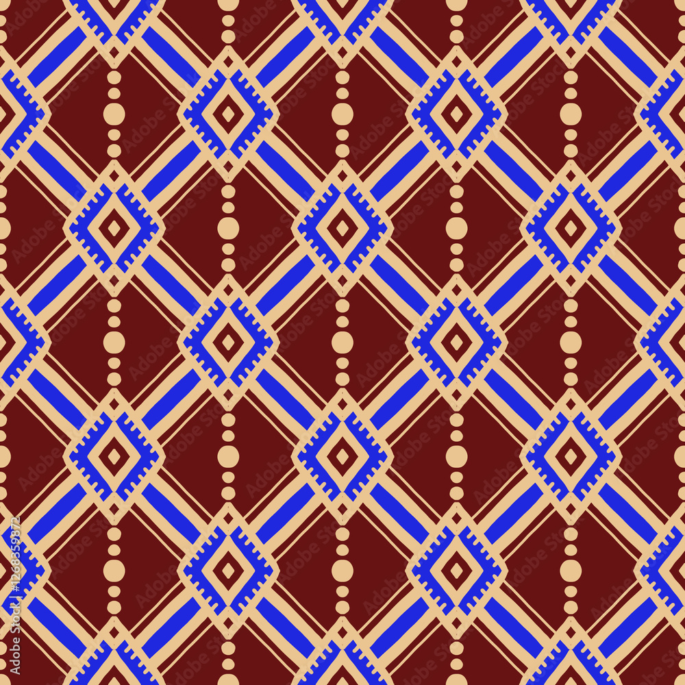 Fototapeta premium pattern batik flower damask ethnic boho ikat texture tribal geometric background