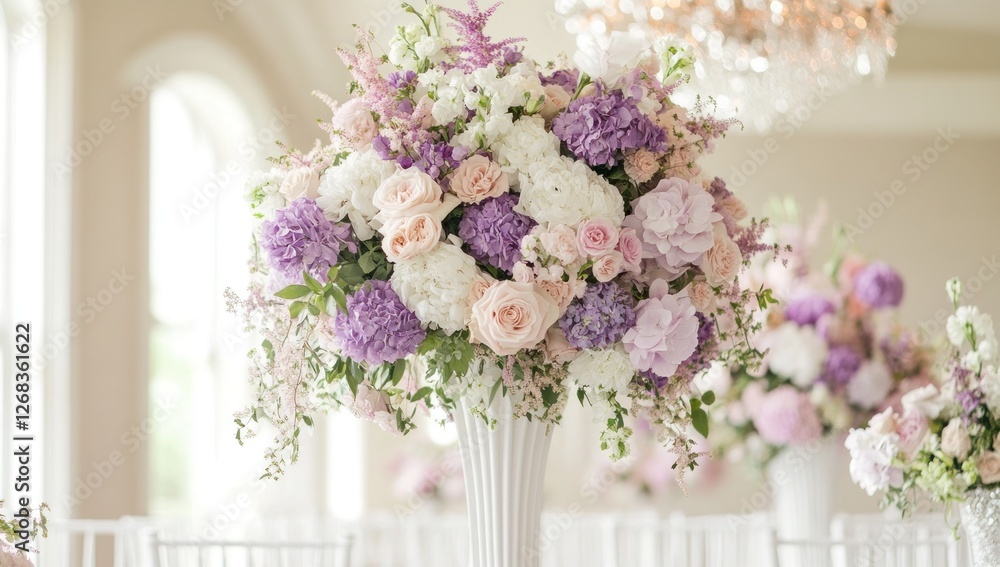 Elegant Lavender and Rose Wedding Centerpiece
