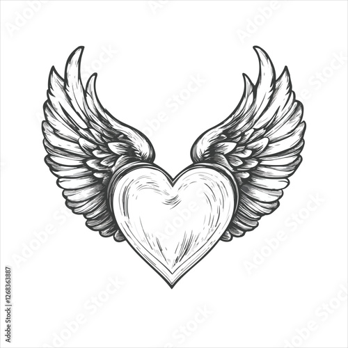 heart with wings Vector 