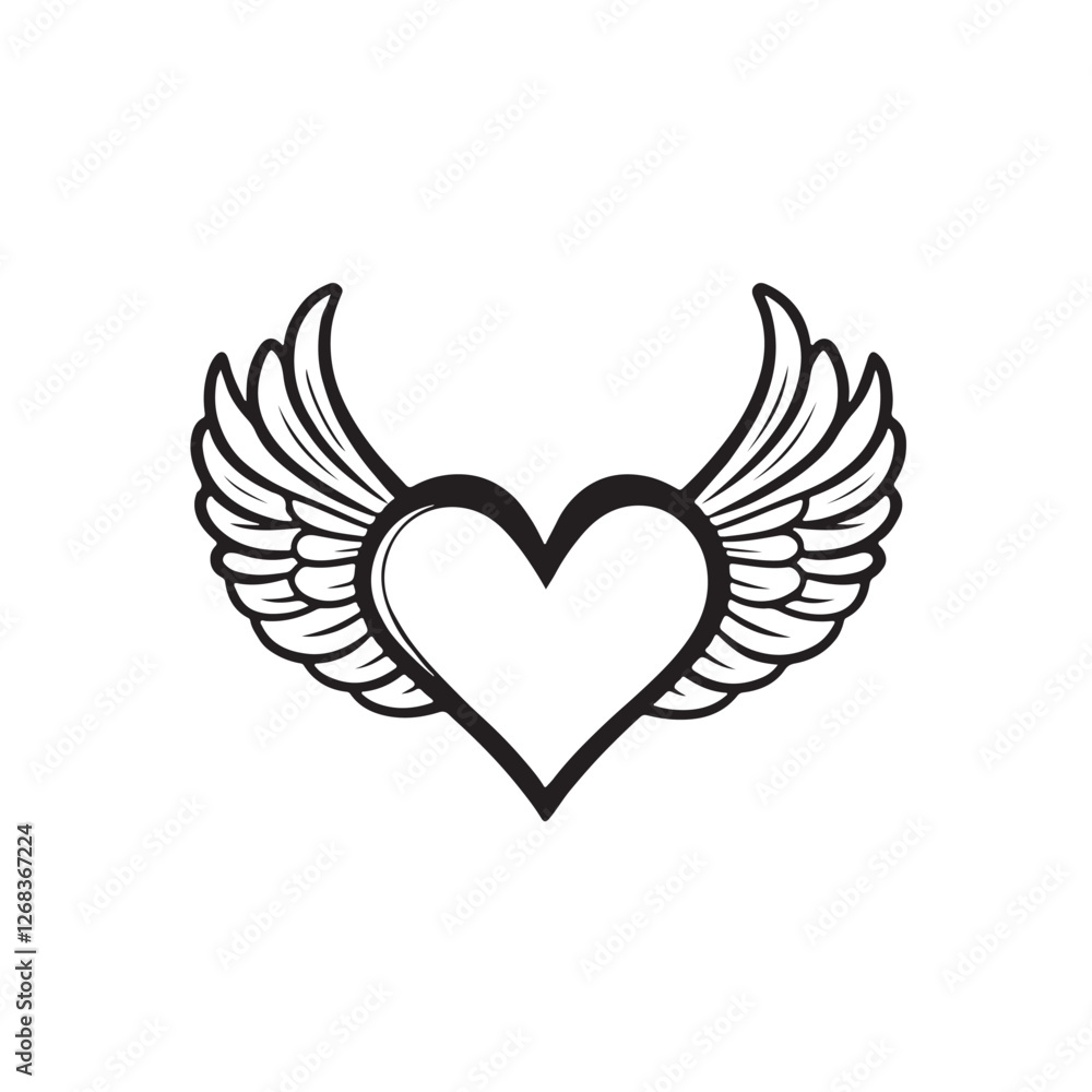 Fototapeta premium heart with wings Vector 
