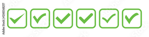 check mark and tick mark icon set. accept approved icon. vector illustration.